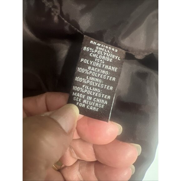 Jou Jou Women's Maroon Vegan Leather Fitted Moto‎ Style Jacket XL Biker - Picture 13 of 16